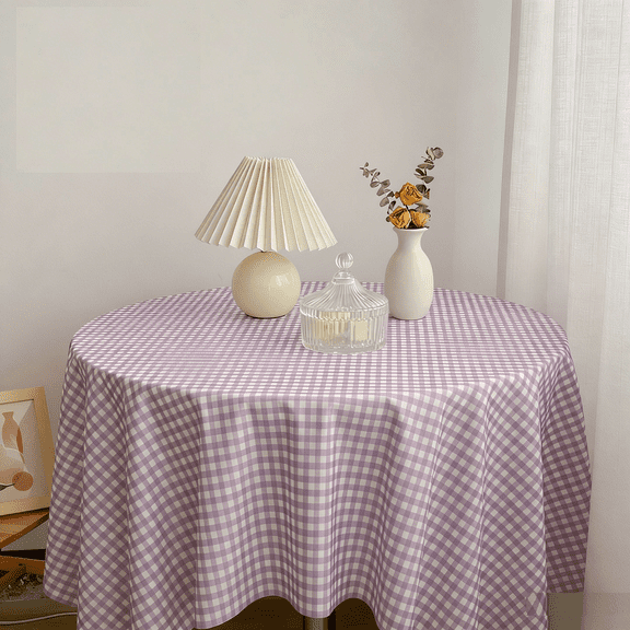 XIPYYKM Spring Tablecloth Square, Outdoor Waterproof Polyester Checkered Table Cloth, Wrinkle Free Plaid Table Cover for Spring Summer Picnic Party - 55 x 55 Inch