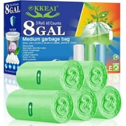XIQIYY  8 Gallon Trash Bags ,30 Liter Wastebasket Bin Liners , green Medium Garbage Bags ,60per Pack，for Bathroom,Bedroom ,Office,Kitchen.
