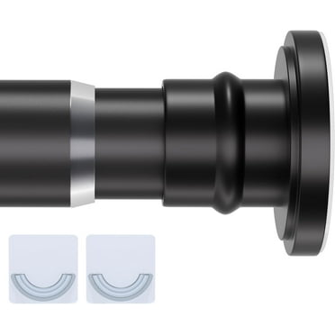 XIQIYY Small Tension Rod 18-32 Inches Black Shower Curtain Rod Heavy Duty Spring Short Tension Curtain Rod No Drilling Adjustable Shower Rod for Closet