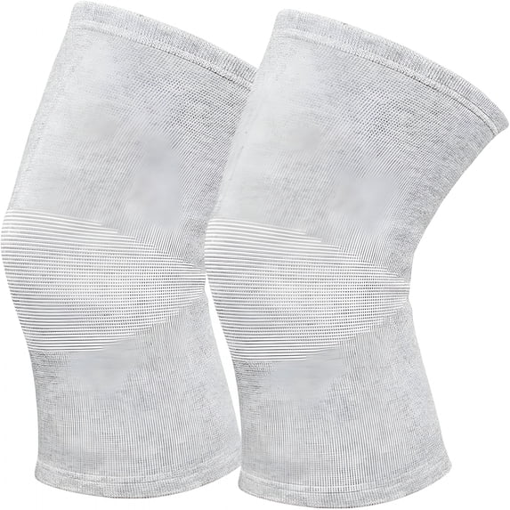 XIRQI 1 Pairs Bamboo Charcoal Knee Sleeve - Bamboo Knee Brace Bamboo Compression Knee Sleeve -Elastic Warm Knee Brace Bamboo Knee Sleeve for Arthritis (Gray,X-Large)