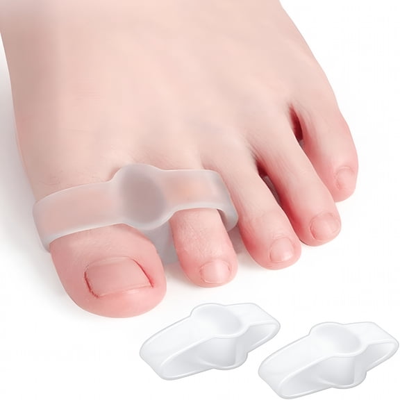 XIRQI 10 Pack Bunion Toe Corrector,Gel Toe Separators Big Toe Spacers with 2 Loops for Women Big Toe,Overlapping Toe,Hammer Toe (Clear)