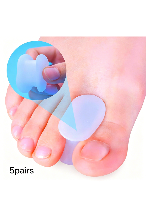 10 Pack Toe Spacers Separators, Bunion Corrector Gel Orthotics (1/2 Thick) for Bunion, Overlapping Toes - L Size