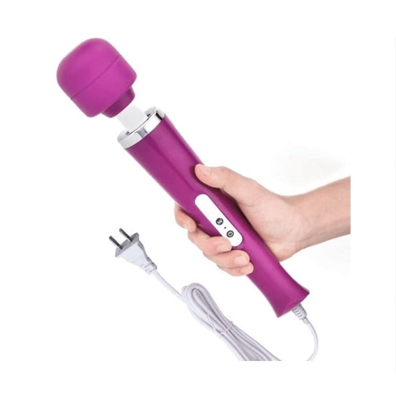 XIRQI 10 Speeds Wired Powerful Handheld Wand Massager with Strong Vibrations,Personal Therapy Massager for Sports Recovery,Muscle Aches,Body Pain(Purple)