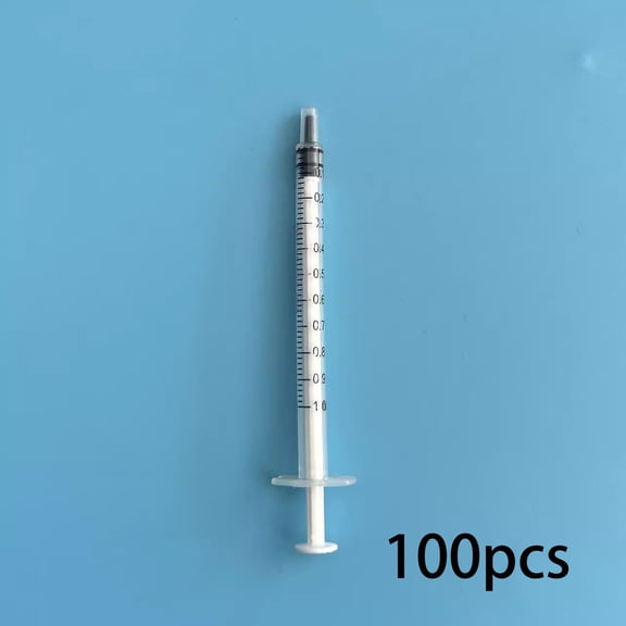 XIRQI 100 Pack 1ml /1cc Syringe with Cap Oral Syringes without needle for Liquid Measuring,Scientific Labs,Feeding Small Pets,Medical Student,Oil or Glue Applicator-Individually Sealed,Luer Slip