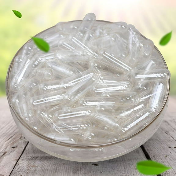 XIRQI 1000Pcs Transparent Hollow Gelatin Empty Separated Capsule Shells
