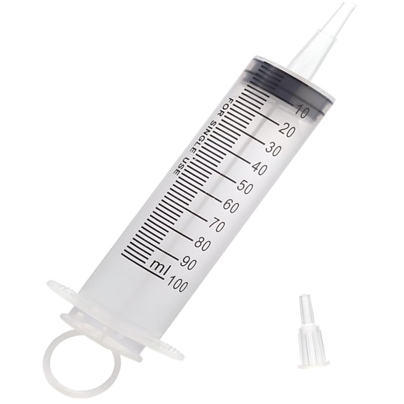 XIRQI 100Ml Large Syringes,Individually Sterile Sealed Plastic Syringe for Liquid,Scientific Labs,Measurement,Pet Feeding,Ink Refilling,Oil Or Glue Applicator (1 Pack)