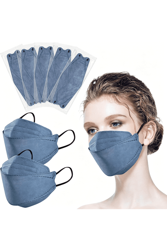 100Pcs Kf94 Masks,Individually Wrapped 3D Fish Type Masks for Adult,4 Layer Protective Face Mask