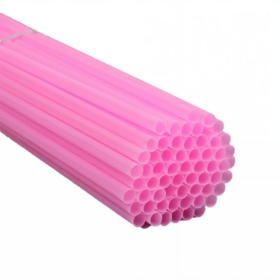 XIRQI 100Pcs Straws Disposable Reliable Plastic Material Plastic Straws Classic Straight Straw Straws Drinking Plastic,Pink