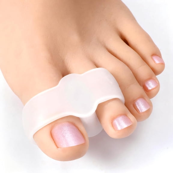 XIRQI 12 Pack Bunion Toe Separators Corrector for Big Overlapping Toes,Gel Toe Spacers for Women&Men Bunion Corrector with 2 Loops Silicone Toes Separators for Bunions Feet,Clear