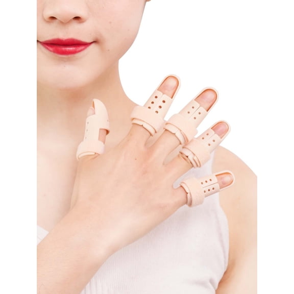 XIRQI 12 Pieces Finger Splint Mallet Finger Support Finger Splint Brace Plastic Finger Support Protector for Adjustable Finger Immobilizer for Basketball Finger Joint Protection