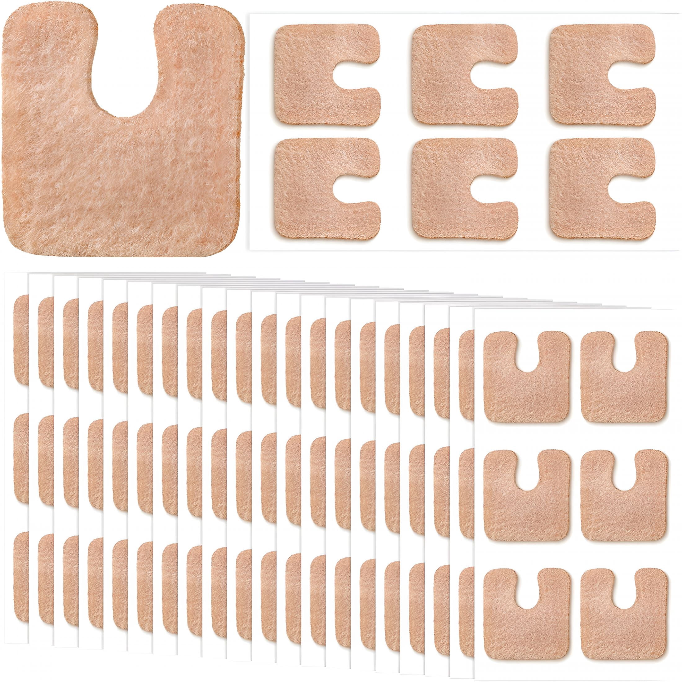 XIRQI 120 Pcs Callus Pads 1/4"Thick U Shaped Metatarsal Corn Pads Felt Callus Cushions Adhesive Corn Protectors for Men Women Feet Toes Pain Relief Blister Prevention