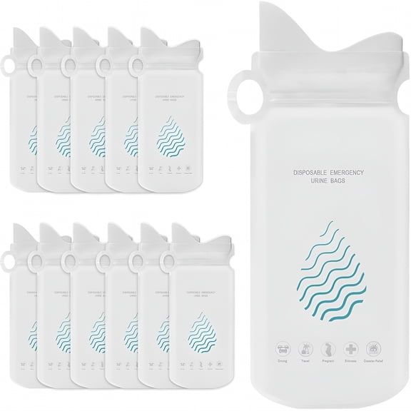 XIRQI 12Pcs 700ml Emergency Disposable Urine Bags Camping Pee Bags Unisex Urinals Vomit Bags Urinal Toilet for Men Women Kids Children Patient