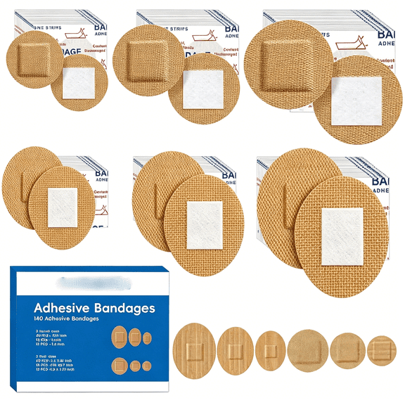 XIRQI 140Pcs Small Round Bandage for Face Small Wound Protection Fabric Adhesive