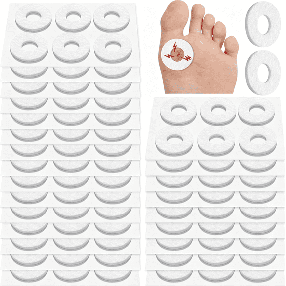 XIRQI 150 Pcs Callus Cushions Callus Pads for Bottom of Foot Round Corn Cushions Pads for Feet Soft Adhesive Felt Corn for Ball and Side of Foot,Pain Relief from Shoe