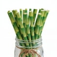 thumbnail image 1 of XIRQI 150Pcs Straws Disposable Premium Paper Construction Paper Straws Bamboo Tree Texture Design Cocktail Straws,Style2, 1 of 4