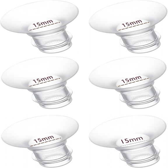 XIRQI 15Mm Flange Insert 6Pc,Compatible with 15Mm Flange Inserts for Wearable Breast Pumps,Fits 24Mm Shields,Reusable Flange Inserts for Medela Pump