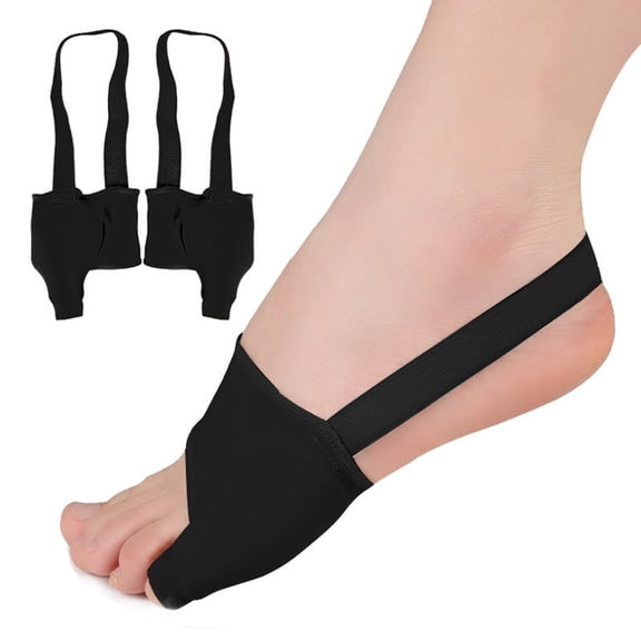 XIRQI 1Pair Tailor Bunion Corrector,Bunionette Sleeves with Built-In Gel Pads&Non-Slip Strap,Soft Breathable Bunion Relief Socks for Pinky Toe Pain,Include 2 AilorS Bunion Corrector Pads(Black)
