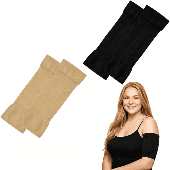 XIRQI 2 Pairs Slimming Arm Shapers Sleeve Upper Flabby Arm Wraps Slim Arm Compression Sleeves for Women Men Arms Sun Protection,Supportive Compression Sleeve for Arm
