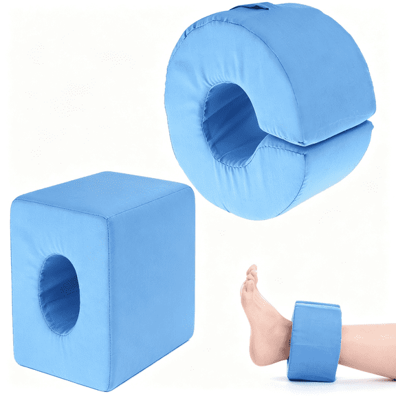 XIRQI 2 Pcs Foot Elevation Pillows, Blue Hand Ankle Foam Cushion Leg Hand Lifting Pillow Stabilizer with Ankle Heel Elevator Wedges Foot Support Pillow for Leg Elevation Pillows for After Surgery