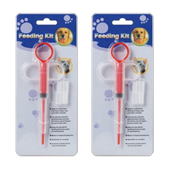 XIRQI 2 Pet Pill Shooter Feeding Syringe for Dogs Cats  Tablet Piller and Liquid Dispenser with 2 Soft Tips,Reusable Washable Silicone Baby Medicine Syringe Baby Syringe for Medicine