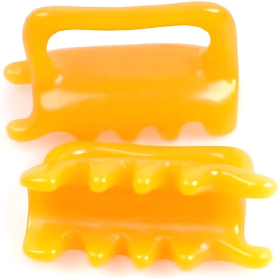 XIRQI 2 Pieces Handheld Neck Shoulder Back Resin Massager,Guasha Relieve Bursitis Tool Stress Relief Relax Eliminating Excess Body Fat Deposition Lymphatic Drainage Fascia Release Tool Yellow