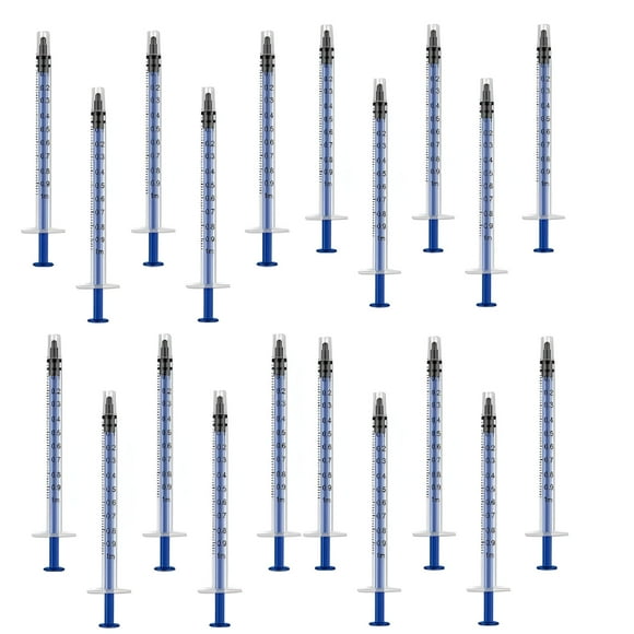XIRQI 2026 New 20 Pcs Syringe with Cap, Colostrum Collection Syringe No Needle for Refilling and Measuring Liquids, Scientific Laboratory (Blue)