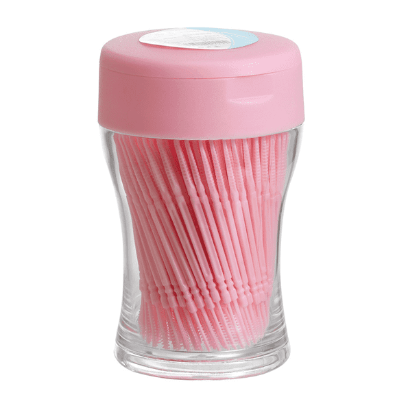 XIRQI 200Pcs Tooth Picks Flossers,Sterile Tooth Floss Picks,Fishbone Design Toothpicks Floss Picks,Pink