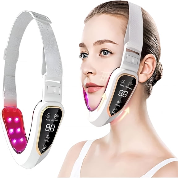 XIRQI 2025 Double Chin Reduction Machine,Timing Function 12 Gear Strength Electric Face Lifting Device Beauty Belt,USB Rechargeable Portable V-Shaped Face Shaping Massager Easy to Use