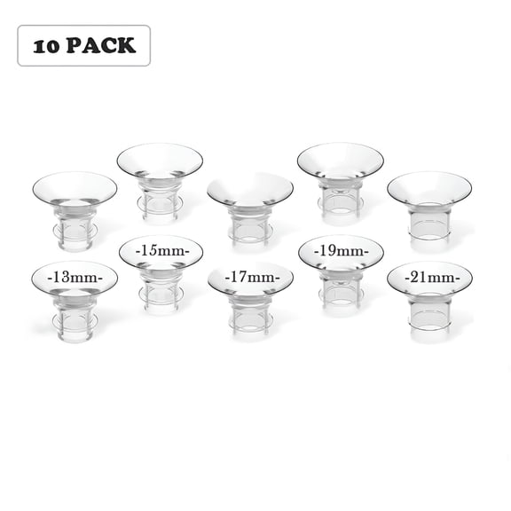 XIRQI 2026 New 10 Pack Flange Inserts 13/15/17/19/21Mm, Suitable for Wearable Pump, Reduce 24Mm Tunnel Down to Correct Size, 2Pcs Per Size