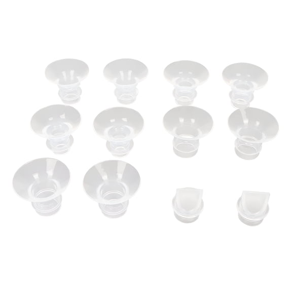 XIRQI 2026 New 10Pcs Breast Pump Flange Inserts Silicone Flange with Duckbill Valve 1M 15Mm 17Mm 19Mm 21Mm for Breast Pumps,Nursing,Breastfeeding,Milk Expression