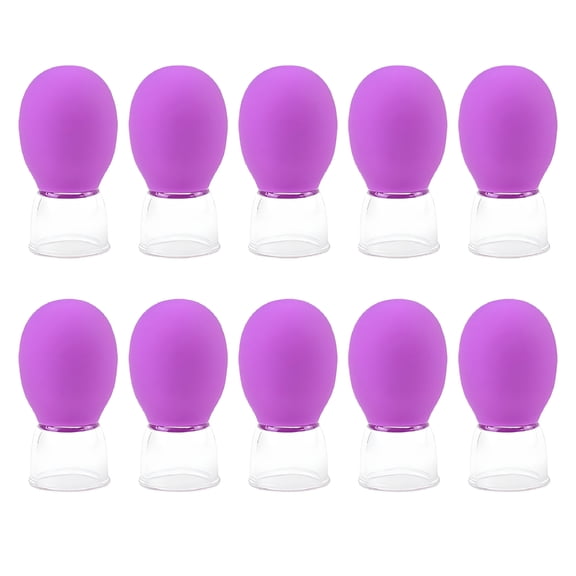 XIRQI 2026 New 10Pcs Glass Cupping Set Facials Cupping Cups Glass Silicone Cups Vacuum Suction for Face Skin Back Arm Shoulder Muscle Facial Cupping Set
