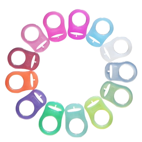 XIRQI 2026 New 10Pcs Soft Silicone Baby Pacifier Clips Holders Silicone Adapters Button Nipple Rings for Baby Pacifier for Baby Care,Soothing,Home,Travel,Outing