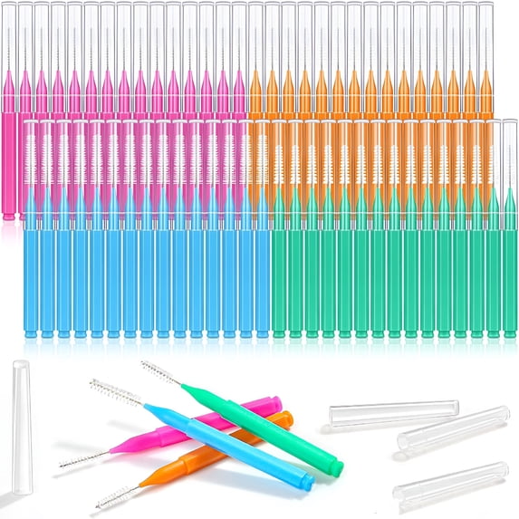 XIRQI 2026 New 120Pcs Interdental Brush 6 Sizes Braces Brush Toothpicks with Soft Bristles 360° Bendable Floss Heads Dental Brushes Between Teeth Gum Braces Hygienicing Oral Tooth Hygienicing Tool