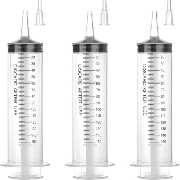 XIRQI 2026 New 150 Ml Large Syringe for Liquids,Syringe Without Needle,For Thick Liquids,3 Pack Individually Wrapped for Cooking,Liquid Transfer,Dispensing,Lab Use,Crafts,Diy Projects.