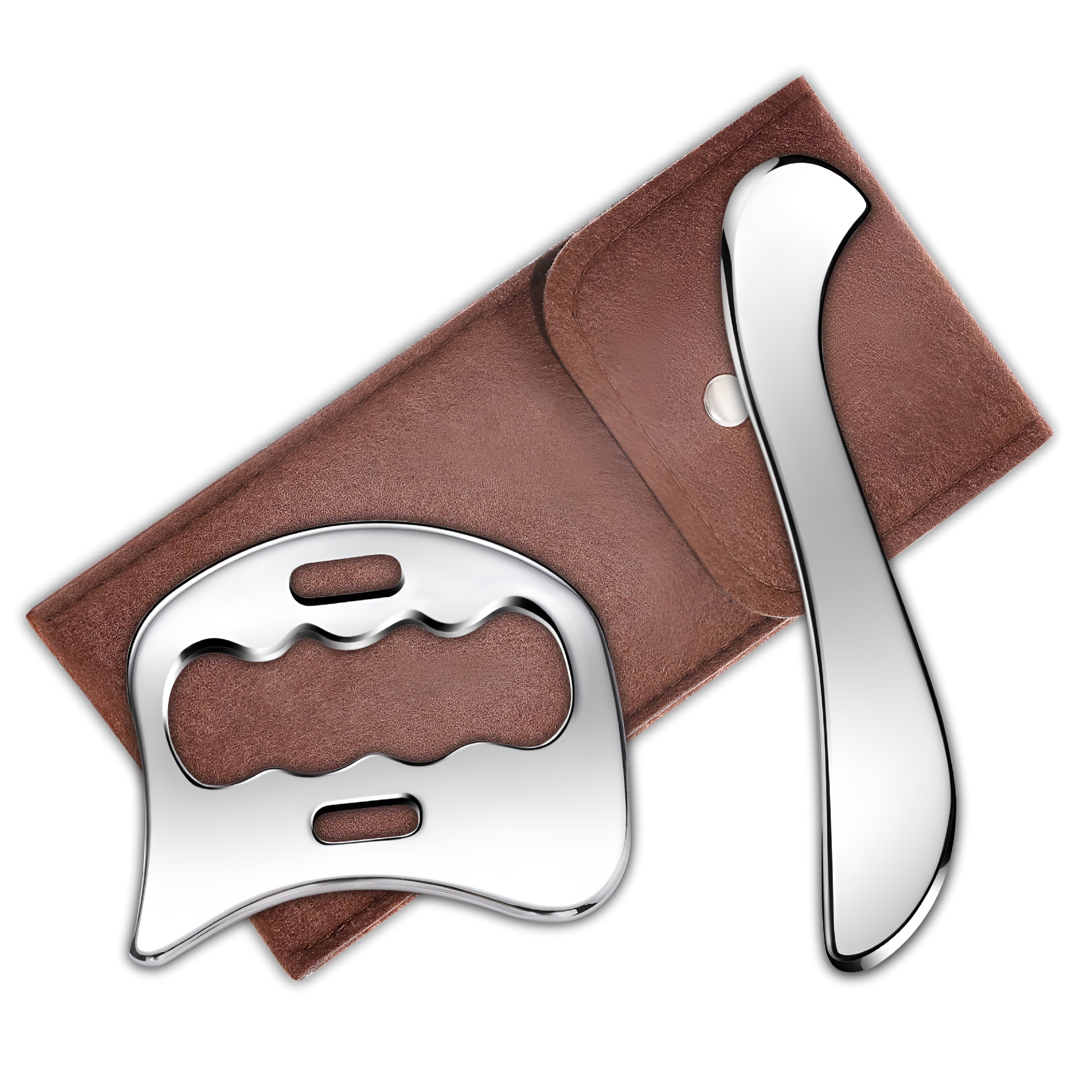 XIRQI 2026 New 2-In-1 Stainless Steel Gua Sha Muscle Scraper Tool ...