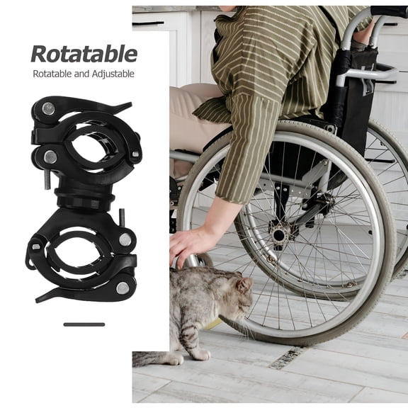 XIRQI 2026 New 2 Pcs Walker Crutch Holder for Walkers,Wheelchairs,Canes,Seniors Elder Black