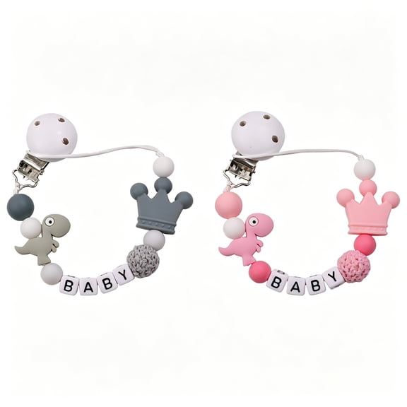 XIRQI 2026 New 2Pcs Pacifier Clip,Food-Grade Silicone Beads Pacifier Holder,Anti-Drop Chain Design Binky Clips for Pacifier Attachment, Baby Care, Teething Relief, Everyday Use