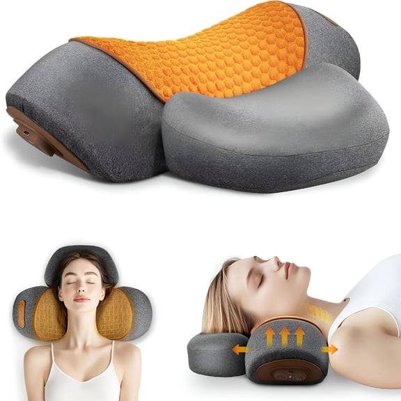XIRQI 2026 New 3-In-1 Rechargeable Neck Massager Pillow - Pillow Massage Neck Hump for Shoulder Pain,Deep Tissue Pain Relief,With Heating and Traction Function,Hump Corrector for Women