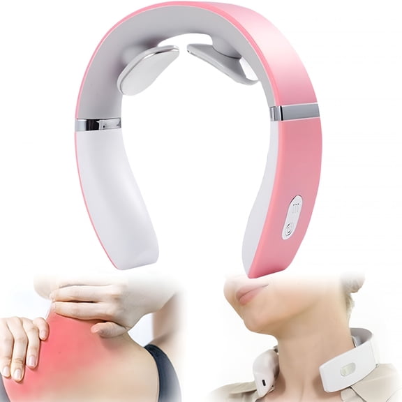 XIRQI 2026 New 4-Head Electric Massagers Set, Vagus Nerve Stimulator Neck, 6 Modes and 16 Levels, Ergonomic Design, Promote Muscle Relaxation (Pink)