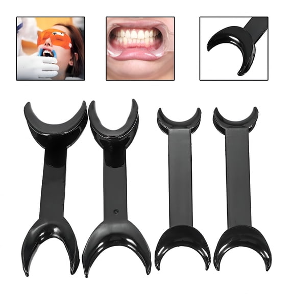 XIRQI 2026 New 4Pcs Dental Tool Double Head Orthodontic Teeth Two Size Intraoral Cheek Lip Retractor Opener for Dental Hospital Black