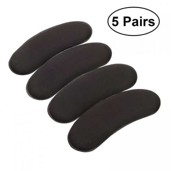 XIRQI 2026 New 5 Pair Heel Grips Heel Liner Cushions Self Adhesive Sponge Heel Insole Cushions Pads Stickers for High Heels,Flats,Boots,Shoes,Walking (Black)