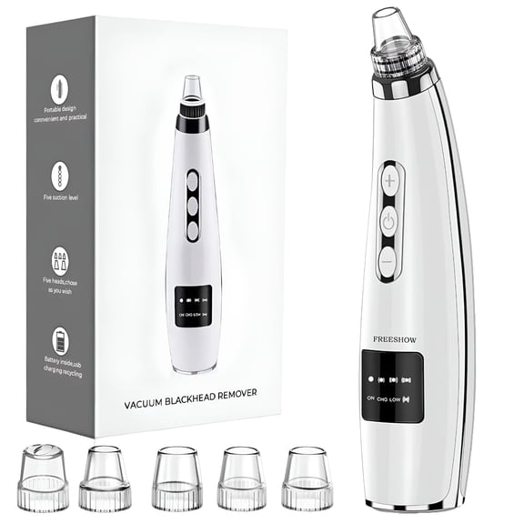 XIRQI 2026 New 5 Probes,Usb Rechargeable Blackhead Vacuum Kit for Women Men,Blackhead Remover,Skin Tag Remover,Black Head Remover for Face,Blackhead Remover Tool,Home Blackhead Cleaning Instrument