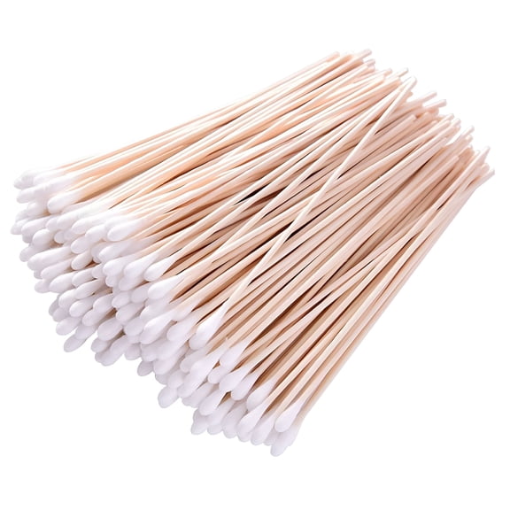 XIRQI 2026 New 500 Pcs Long Wooden Cotton Swabs,Cleaning Sterile Single Sticks Ball for Medical Oil Makeup Supplies Glue Applicators,Eye Ears Eyeshadow Brush Remover Tool,Camera Cotton Tips