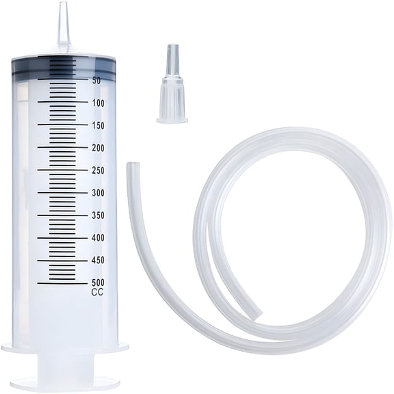 XIRQI 2026 New 500Ml Large Syringe with 27.6 Inch Tube,Sterile and Individually Sealed,Plastic Garden Syringe for Liquid,Paint,Epoxy Resin,Oil,Watering Plants,Refilling
