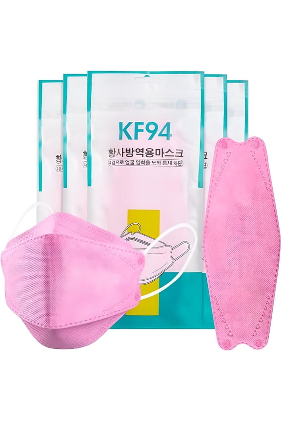 2026 New 50Pcs Disposable Face Masks, Kf94 Face Mask for Adult Teenager with 4-Layer Filters Protection, Disposable Mask Outdoor Daily Use
