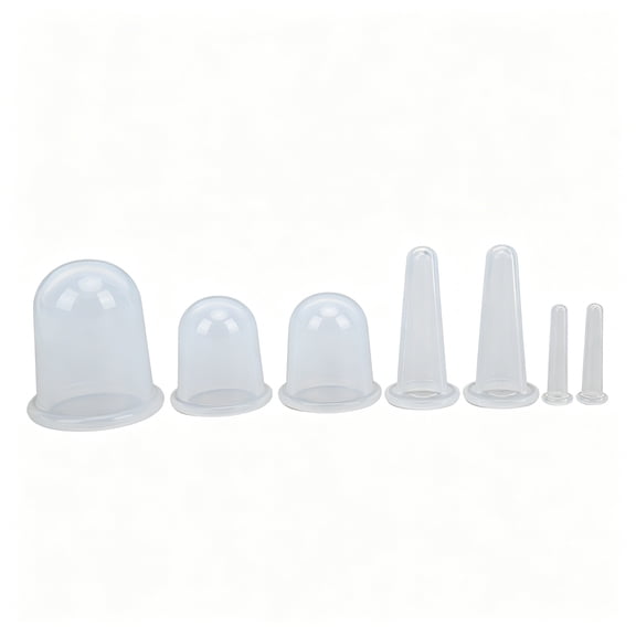 XIRQI 2026 New 7Pcs Cupping Therapy Set Massaging Food Grade Silicone Mini Facial Cupping Set for Home Transparent