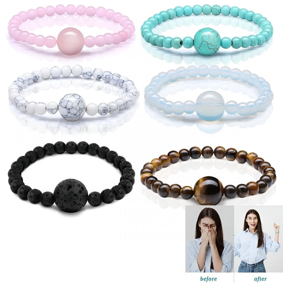 XIRQI 2026 New Anti Nausea Bands, 6 Pieces Anti Motion Sickness Wristband, Adjustable Acupressure Bracelet, Motion Nausea Bands for Motion Sickness, Seasickness Bracelets Wristband - Multicolor