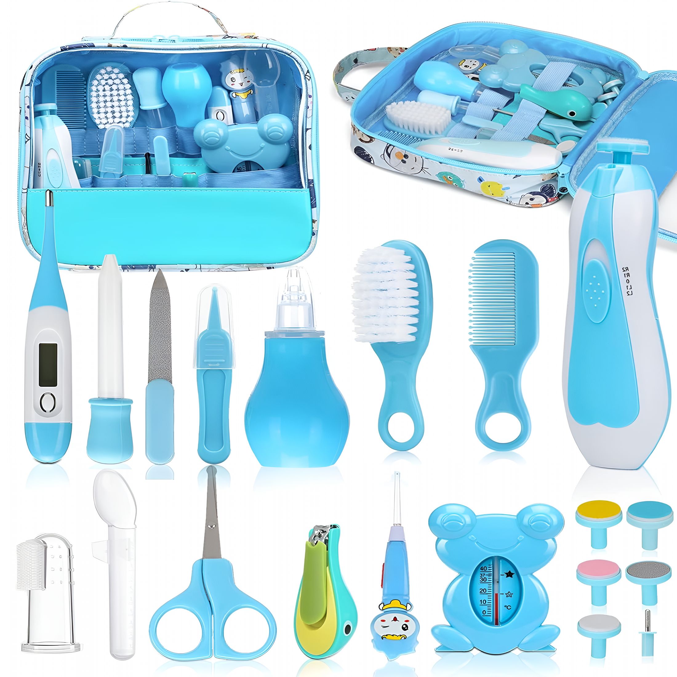 XIRQI 2026 New Baby Grooming Kit,20 in 1 Newborn Baby Essentials for Newborn Infant Toddlers for Home,Travel,Daycare,Gift,Blue