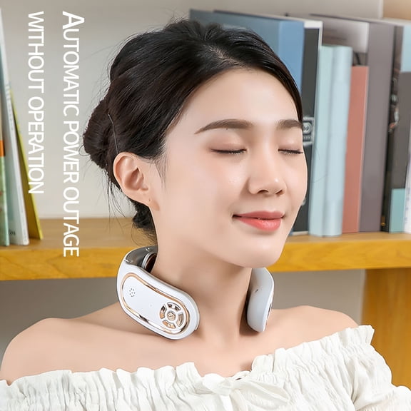 XIRQI 2026 New Cervical Neck Massager | 3 Massage Heads | 5 Modes & 16 Intensity Levels | 3 Heat Settings | Wireless Usb Rechargeable | Ergonomic Design | for Adults | White | 15X14Cm