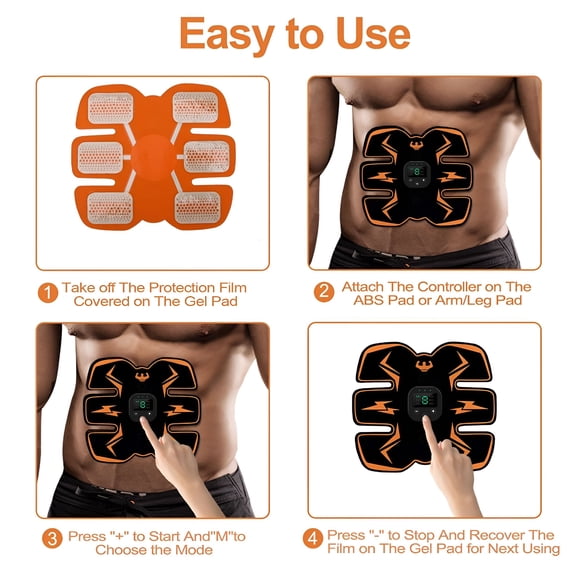 XIRQI 2026 New Electronic Muscle Stimulator,Abs Stimulator,Ems Abdominal Muscle Stimulator,Muscle Trainer,Usb Rechargeable Gear for Abdomen/Arm,Ab Stimulator Equipment for Men Women,12 Free Gel Pads